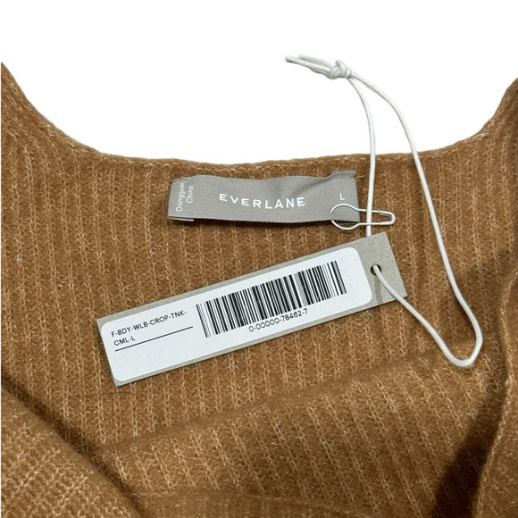 NWT! Everlane The Cozy Stretch Tank Crop Camel Top - Size Large - Picture 9 of 9